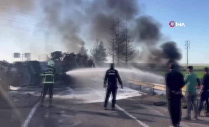 Şanlıurfa’da Korkutan Kaza: Yakıt Yüklü Tır Alev Topuna Döndü!