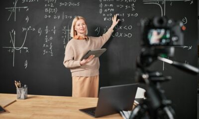 Teacher explaining topic on camera