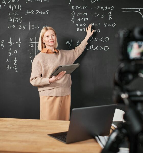 Teacher explaining topic on camera